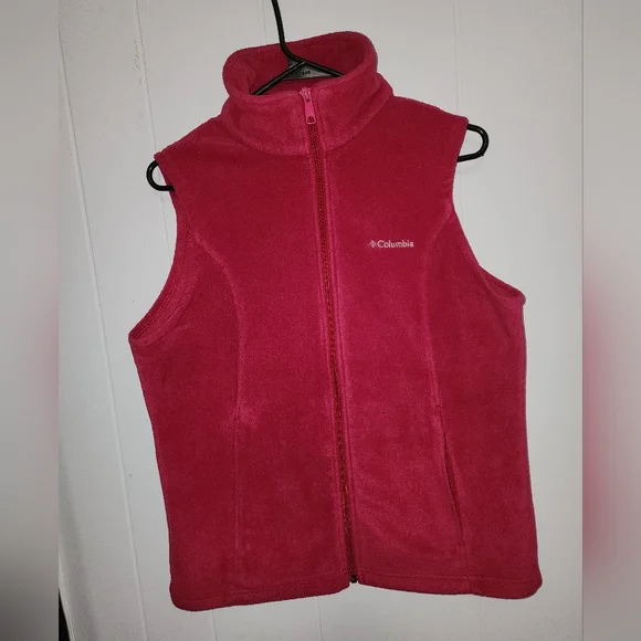 Columbia Red Fleece Vest Jacket - Picture 3 of 11